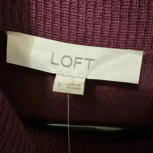 Loft Burgundy Cowl Neck Sweater Dress Size Small - Picture 5 of 6